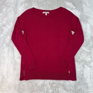 Banana Republic Knit Sweater Pullover Side Zipper Viscose Wool Blend Size Small